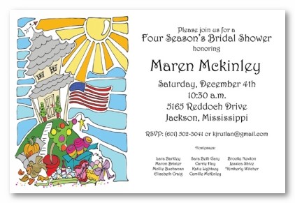 Seasonal Shower Personalized Party Invitations