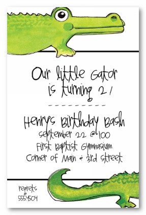 Gator Personalized Party Invitations