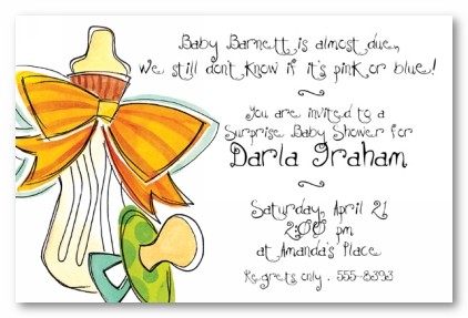 Bottle N' Bow Personalized Party Invitations