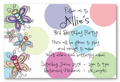 Butterflies Personalized Party Invitations