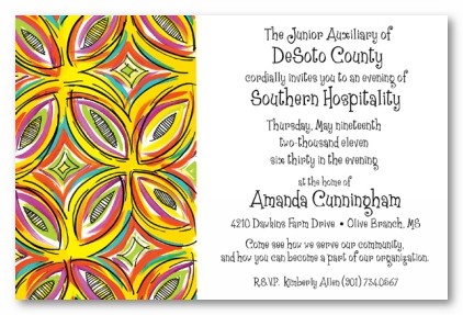 Yellow Starburst Pattern Personalized Party Invitations