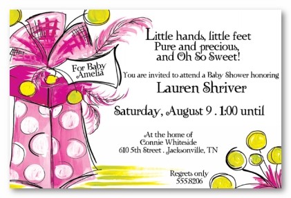 Pink Present Personalized Party Invitations
