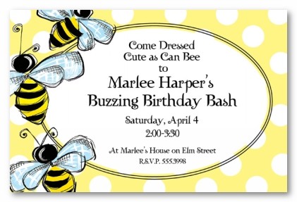 Bumble Bees Personalized Party Invitations