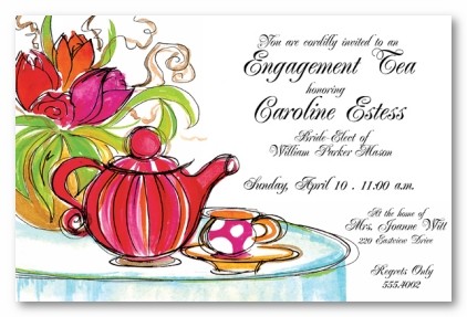 Tea Table Personalized Party Invitations