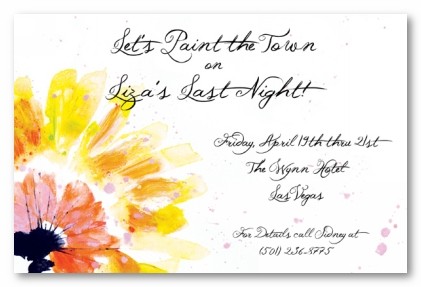 Tie Dye Flowers Personalized Party Invitations