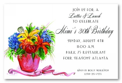 Bouquet of Flowers Personalized Party Invitations