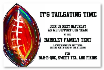 Football Theme Personalized Party Invitations
