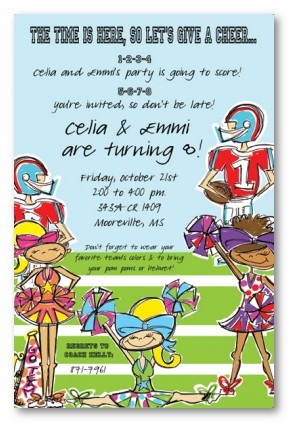 Go Team Football Personalized Party Invitations