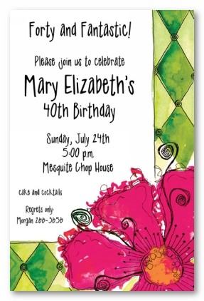 Big Bloom Flower Personalized Party Invitations