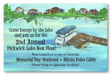 Lake House Personalized Party Invitations