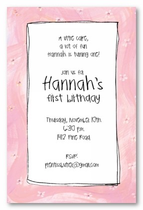 Pink Baby Border Personalized Party Invitations