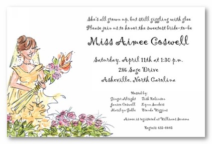 Bride Holding Bouquet Personalized Party Invitations