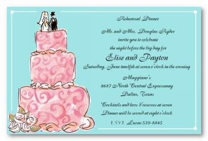 Pink Cake Blue Background Personalized party Invitations