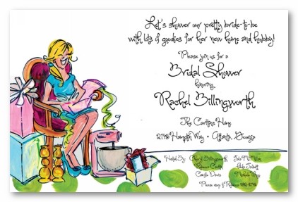 Bride with Presents Personalized Party Invitations