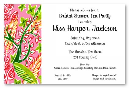 Pink Jungle Border Personalized Party Invitations