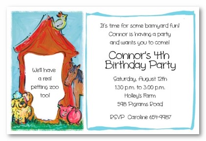 Barnyard Personalized Party Invitations