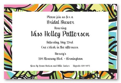 Abstract Colors Border Personalized Party Invitations