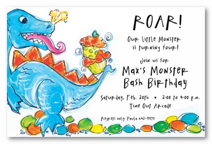 Dinosaur Personalized Party Invitations