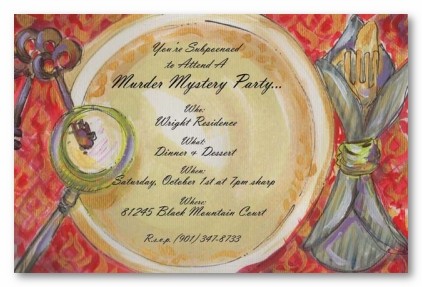 Mystery Party With Table Setting Personalized Party Invitations