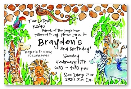 Jungle Scene Personalized Party Invitations