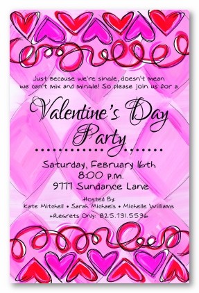 Valentine Hearts Personalized Party Invitations