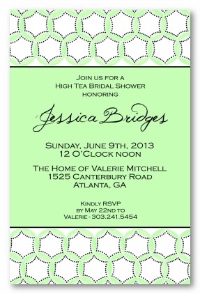 Mint Green Top and Bottom Circle Pattern Personalized Party Invitations