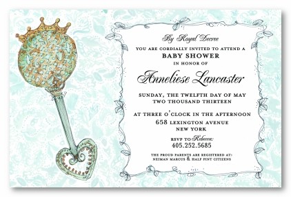 Royal Rattle Boy Personalized Party Invitations