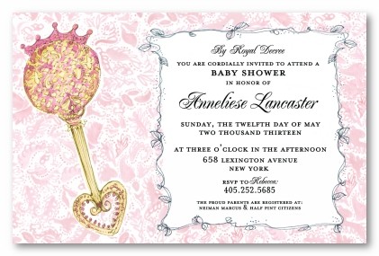 Royal Rattle Girl Personalized Party Invitations