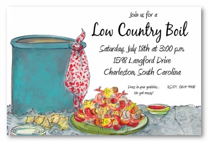 Shrimp Boil Personalized Party Invitations