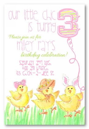 Chic-A-Dees Personalized Party Invitations