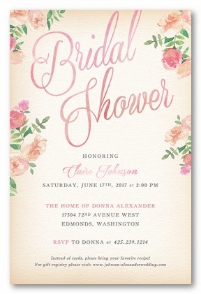 Antique Pinks Personalized Party Invitations