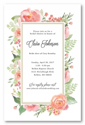 Blossoming Pinks Personalized Party Invitations