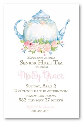 High Tea Personalized Party Invitations