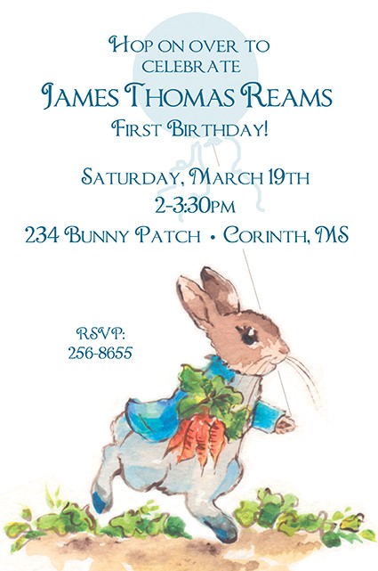 Peter Rabbit Personalized Party Invitations