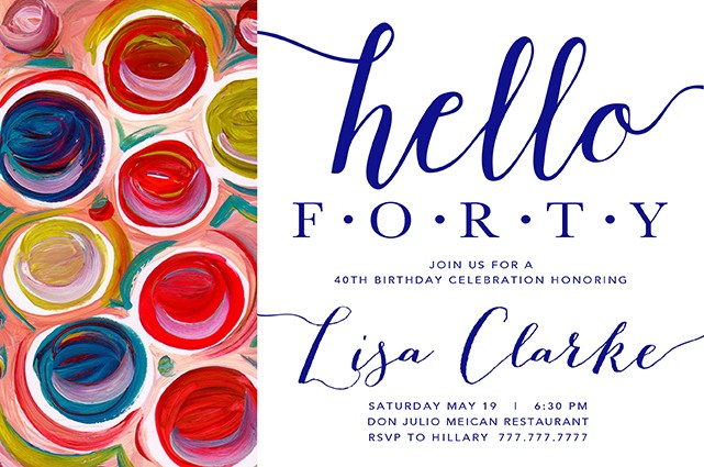 Multi Color Circles personalized Party Invitations