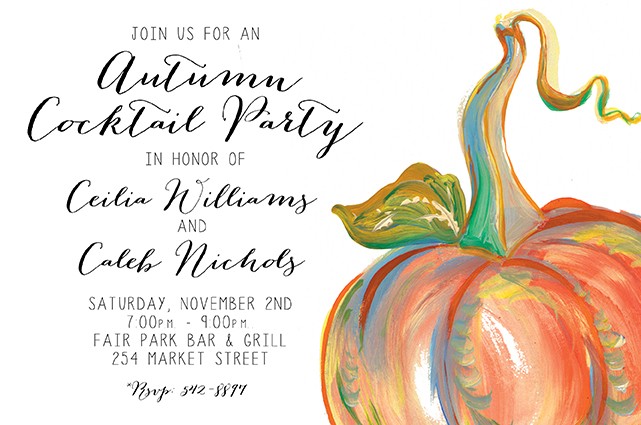 Orange Pumpkin Personalized Party Invitations