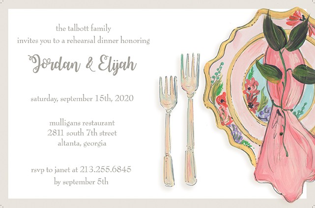 Posh Dinnerware Personalized Party Invitations