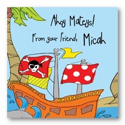 Pirate Ship Personalized 3x3 Stickers