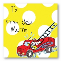 Fire Truck Personalized 3x3 Calling Cards