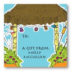 Tiki Hut Personalized 3x3 Stickers