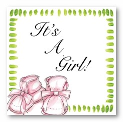 Pink Booties Personalized 3x3 Calling Cards