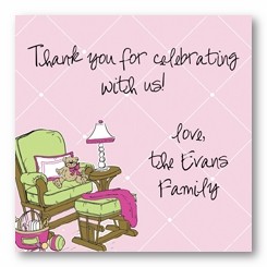 Pink Wall Glider Personalized 3x3 Calling Cards