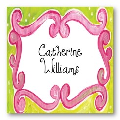 Whimsy Border Personalized 3x3 Stickers