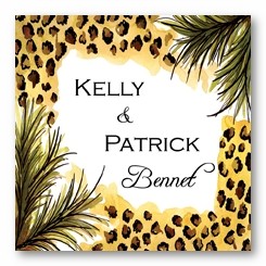 Leopard Border Personalized 3x3 Stickers