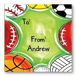 Sports of All Sorts Personalized 3x3 Stickers