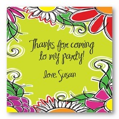 Garden Floral Personalized 3x3 Stickers