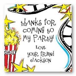 Movie Time Personalized 3x3 Stickers