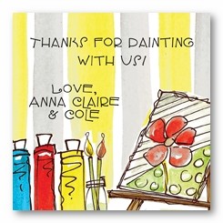 Paint Party Personalized 3x3 Stickers