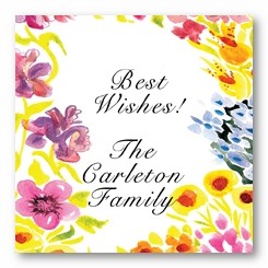 Floral Border Personalized 3x3 Calling Cards