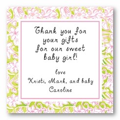 Lilly Pad Border Personalized 3x3 Calling Cards